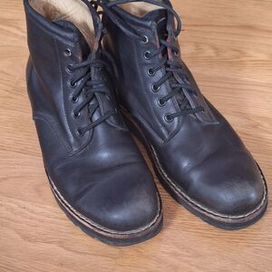 Roots Canada Combat Black Leather Boots Size 7
